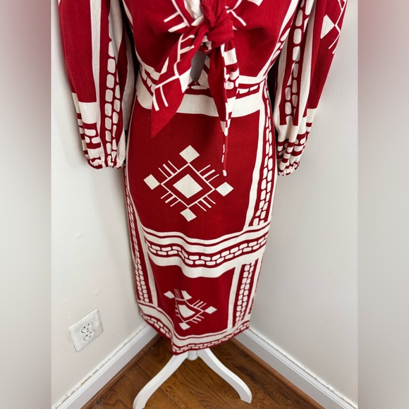 Caroline Constas Sun Goddess Tie-Up Cutout Front Linen Blend Column Dress sz XS - Picture 14 of 16